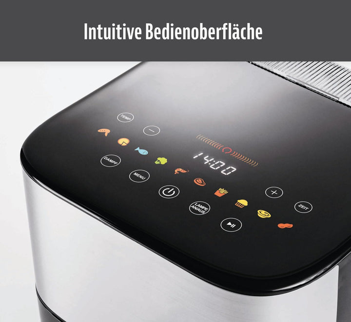Heissluftfritteuse mit Dampffunktion, 6 l, 1800 W &amp; Keramikbeschichtung