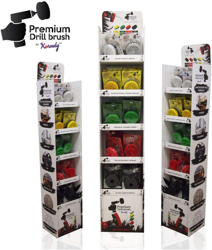 Premium Bohrbürste Professional – Mittelstark 13 cm Grün 3er-Set | Kratzfreie Küchen-Reinigungsbürst