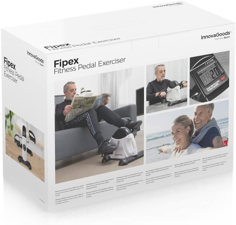 InnovaGoods Unisex – Erwachsene Fipex Pedale für Arme und Beine Fitness, Weiss/Schwarz, Einheitsgrös