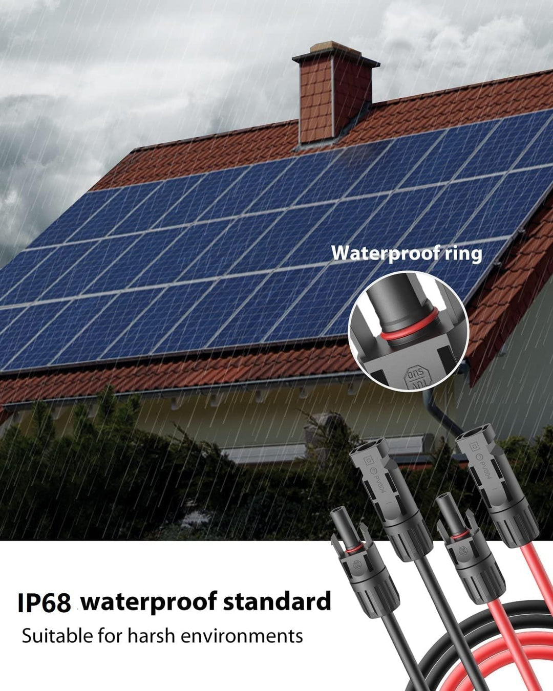 Solarsys® - 10 Meter Solarkabel 6mm² mit PV Solarstecker IP68 10AWG TÜV-Zertifika DC 1500V Solarkabe
