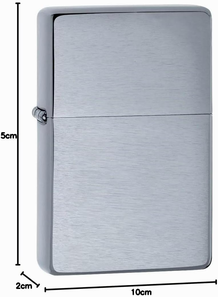 Zippo Vintage gebürstetes Chrom ohne Schlitze – 230.25, Gebürstetes Chrom