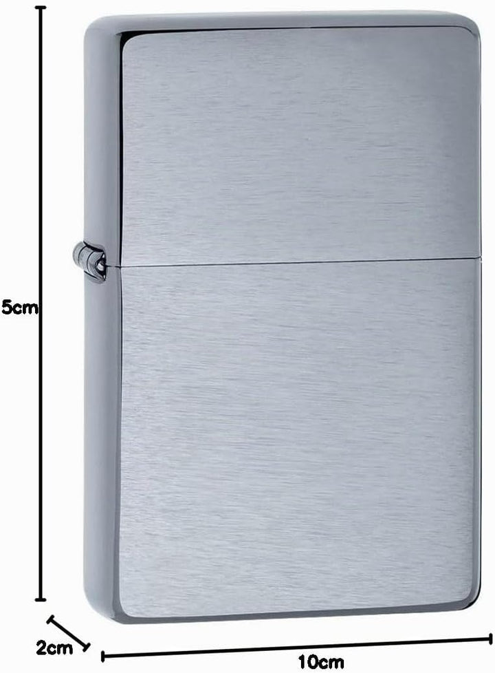 Zippo Vintage gebürstetes Chrom ohne Schlitze – 230.25, Gebürstetes Chrom