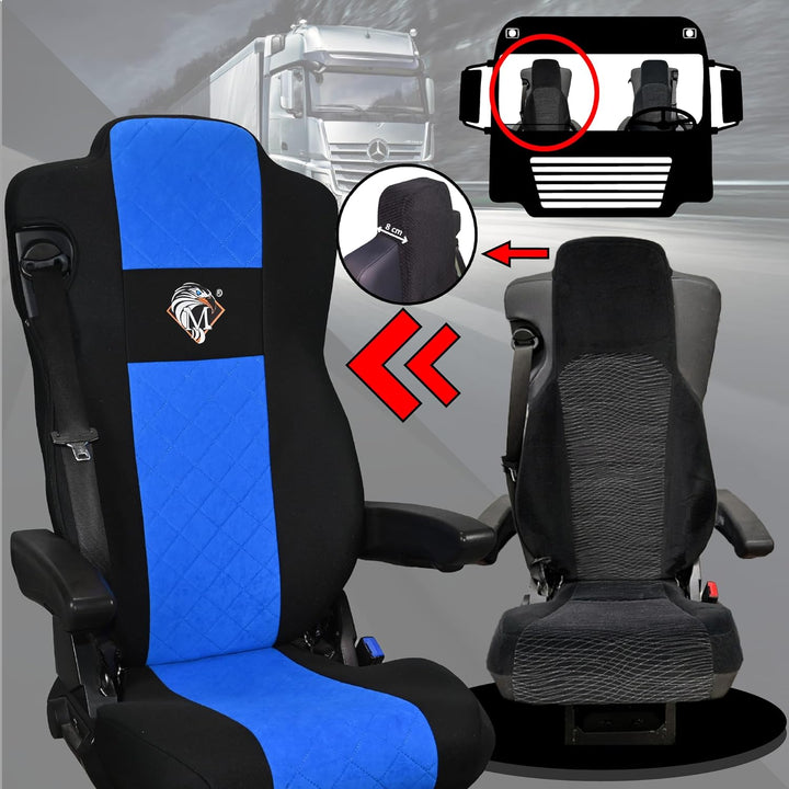 SABA Auto Sitzbezüge LKW für Mercedes ACTROS MP4, AROX ab 2011, MP5 ab 2019, ungefederter Beifahrers