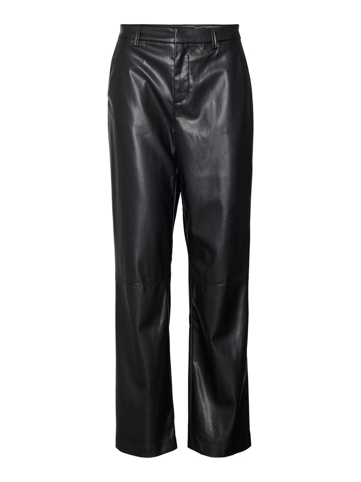 VERO MODA Female Hose in Lederoptik VMOLYMPIAZAMIRA Mittlere Taille Hose S / 34L Schwarz, S / 34L Sc