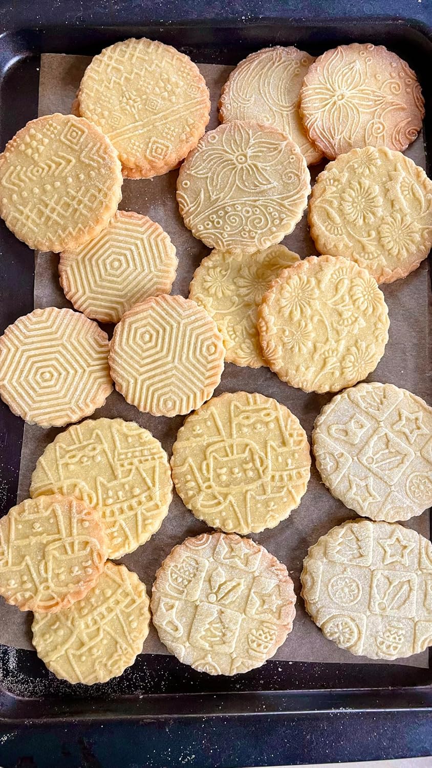 WEIHNACHTSKACHELN Nudelholz mit Muster Weihnachten Backen - Teigroller Holz für DIY Weihnachten Plät
