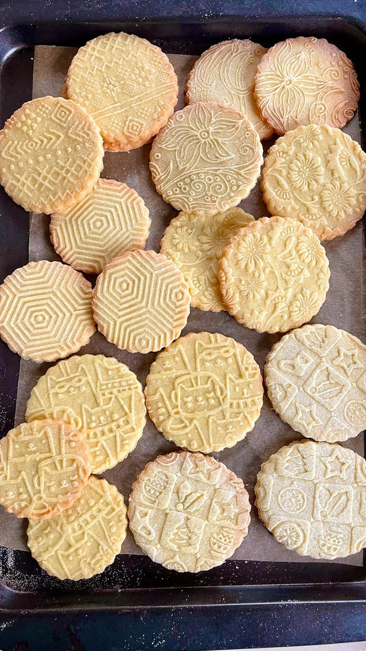 WEIHNACHTSKACHELN Nudelholz mit Muster Weihnachten Backen - Teigroller Holz für DIY Weihnachten Plät