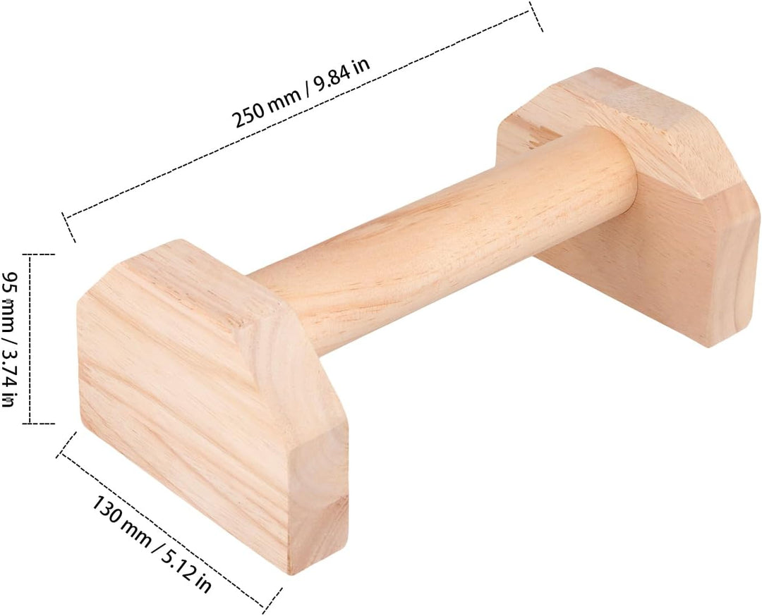 2 Stück Liegestützgriffe Holz, 25 x 13 x 9,5 cm Calisthenics Equipment Holz mit 2 Rutschfesten Bände