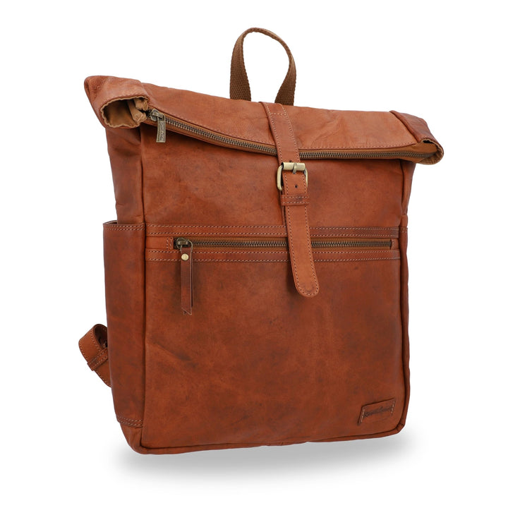 Gusti Leder Rucksack für Damen & Herren - Milo - Rolltop Rucksack Leder Damen & Herren, Lederrucksac