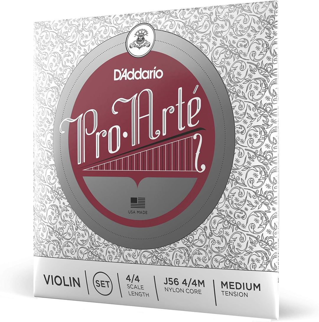 D'Addario J56-4/4M Pro Arte Violinen Saitensatz Perlon, Aluminium, 4/4 Medium Set, Set