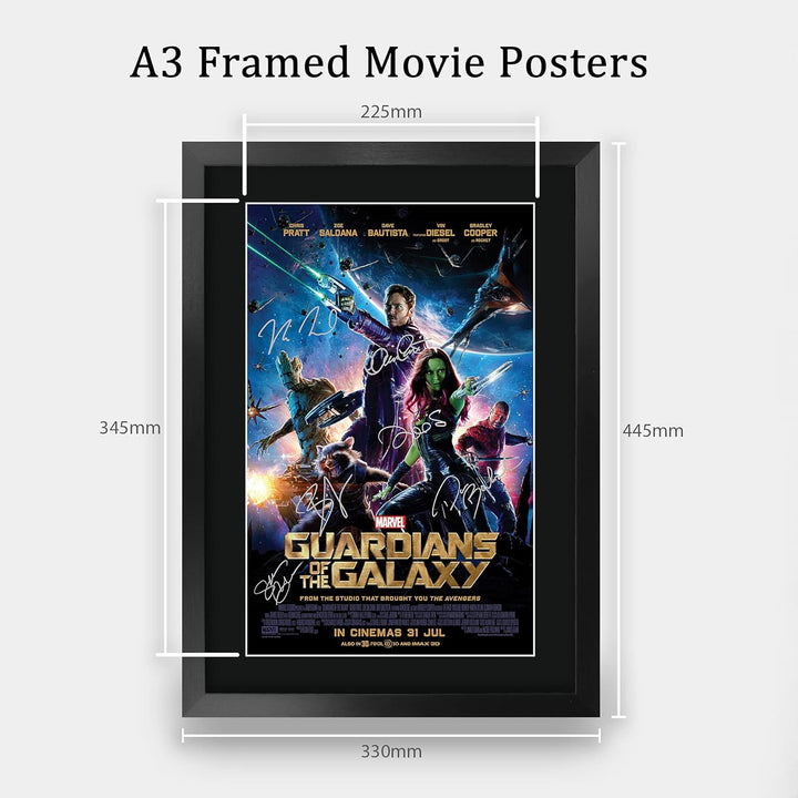 HWC Trading A3 FR Guardians of the Galaxy 1 Chris Pratt und Cast Geschenke Printed Poster Autogramm