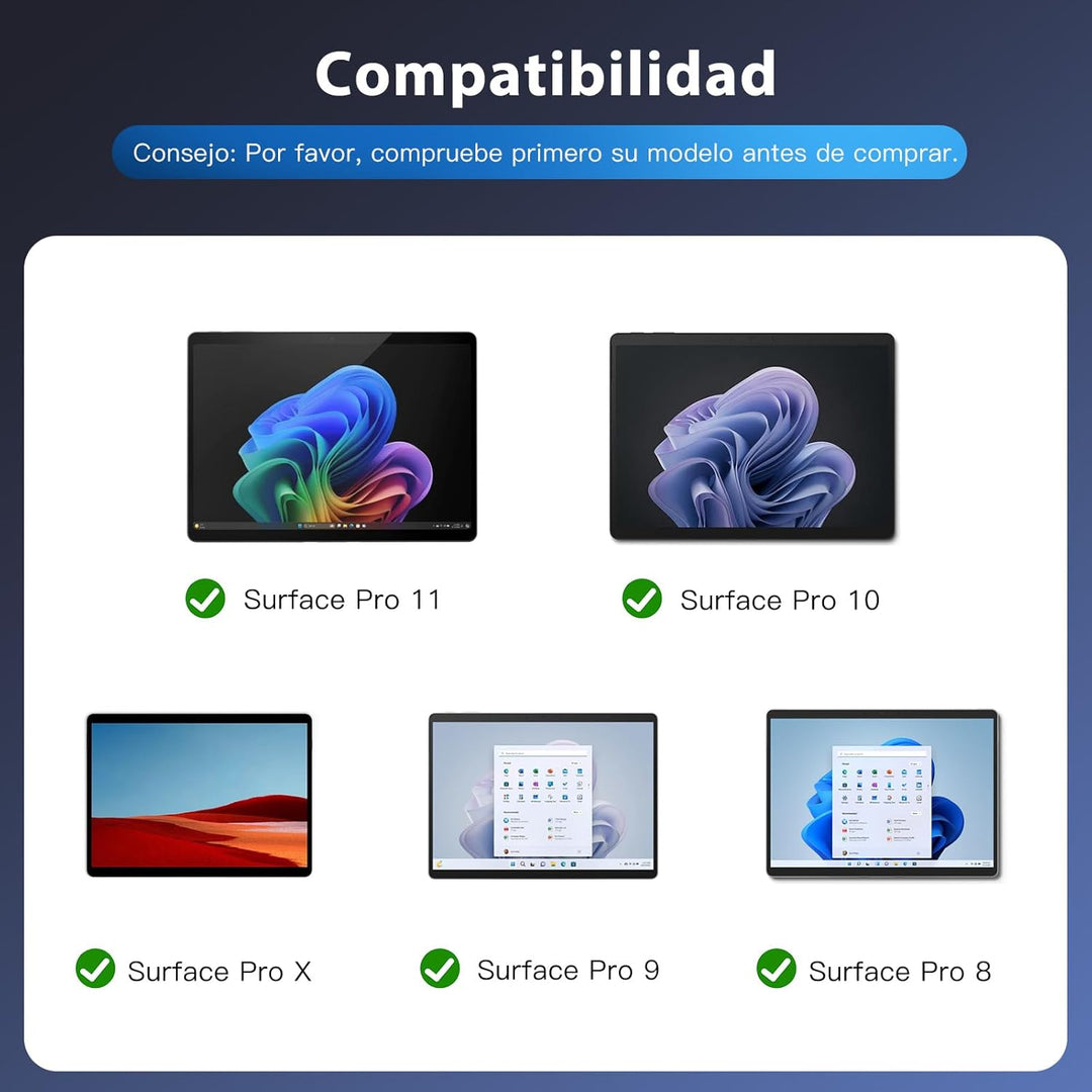 MoKo Spanish Touchpad Bluetooth Tastatur für 13 Zoll Microsoft Surface Pro 11/ Pro 10/ Pro 9/ Pro 8/