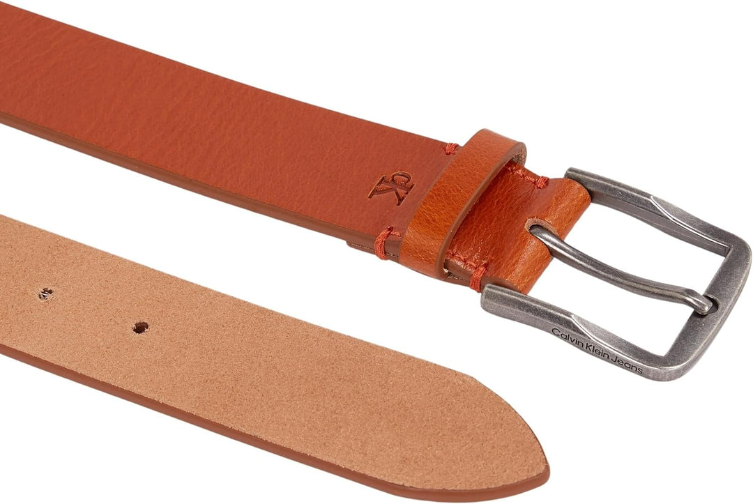 Calvin Klein Herren Gürtel Classic Flat aus Leder 105 Brown (Cognac), 105 Brown (Cognac)