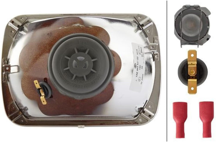 HELLA - Halogen-Hauptscheinwerfer - 12/24V - Referenzzahl: 17.5 - Bügelbefestigung/Anbau - Stecker: