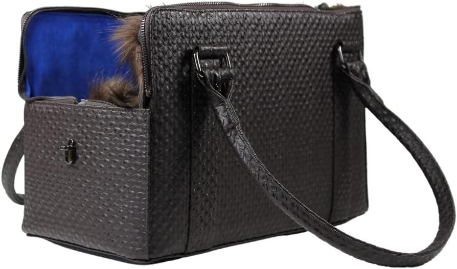 MYXA Classi Hundetasche Hundetragetasche Flugtasche mit abnehmbaren Dachnetz (Brown Eleganz, inkl. H