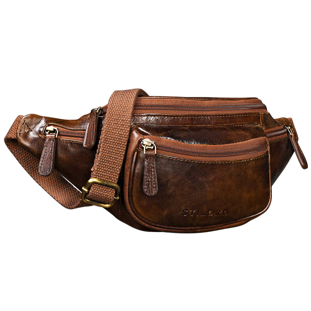 STILORD 'Eliah' Vintage Gürteltasche aus Leder - Perfekt für Reisen, Festivals und Outdoor - Unisex