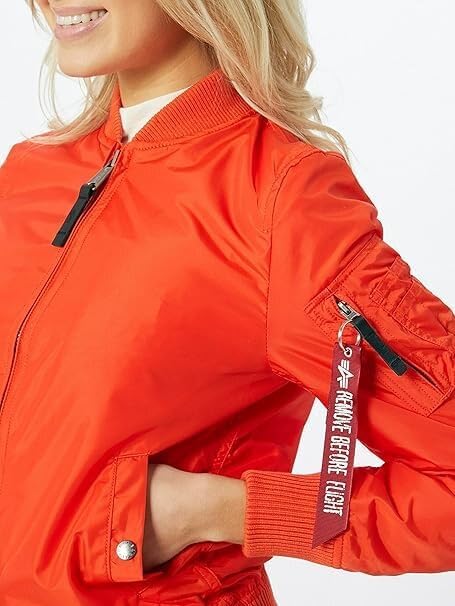 Alpha Industries Damen Bomberjacke M Radiant Red, M Radiant Red