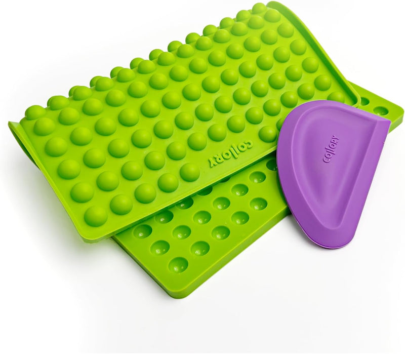 Collory Medium Halbkugel (1,5cm) Silikon Backmatte und Teigschaber Set, DIY Hundekekse, Pralinen und