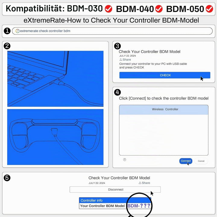 eXtremeRate Programmierbar RISE4 Remap Kit für ps5 Controller BDM-030/040,Remap Board&Rückplate Gehä