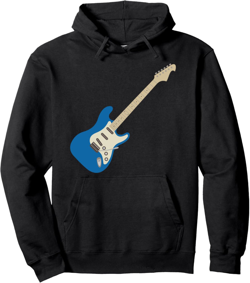 Blaue E-Gitarre Pullover Hoodie