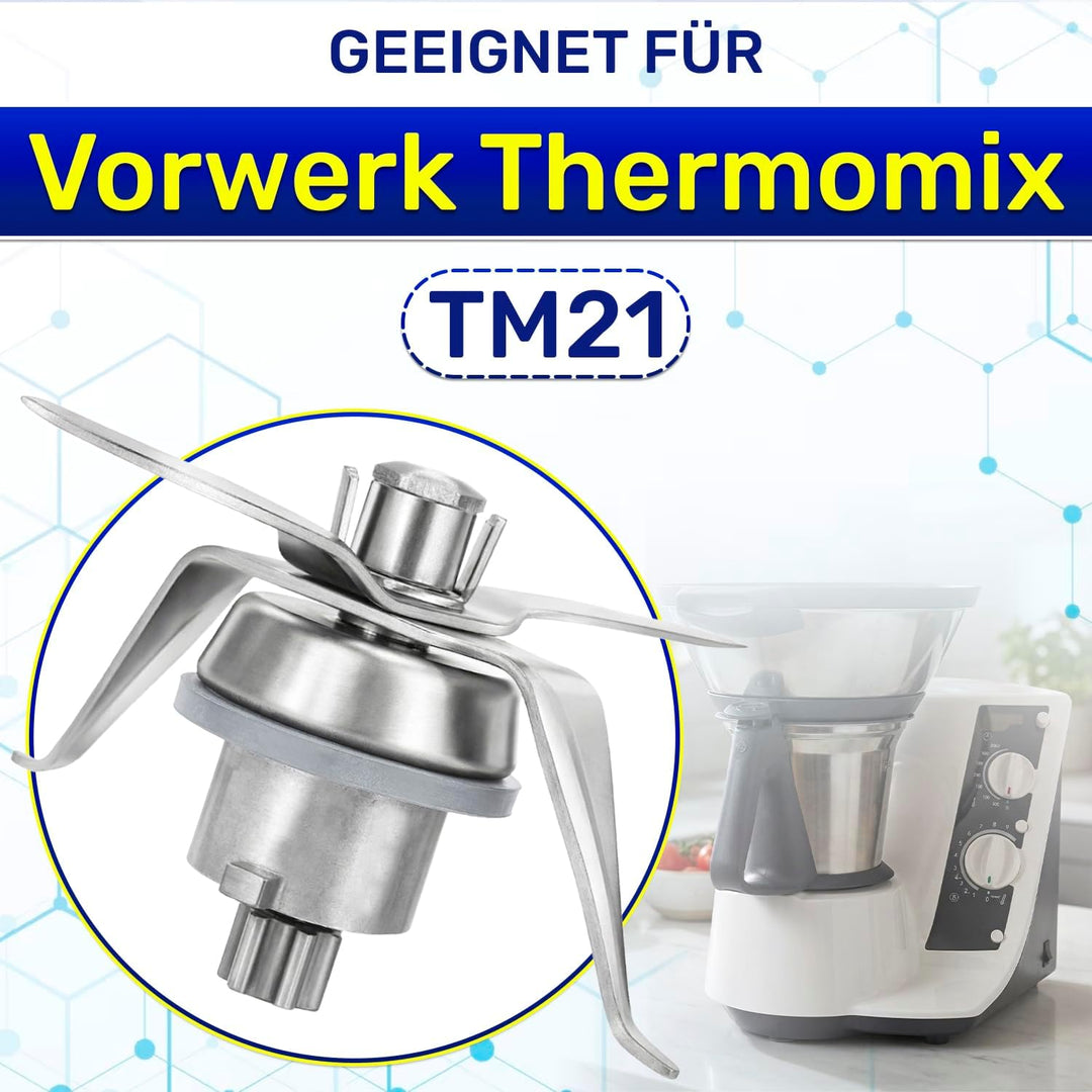 MONTERAL Satz Messer für Thermomix TM21 mit Dichtungsring - Ersatzmesser ist Hergestellt aus Rostfre
