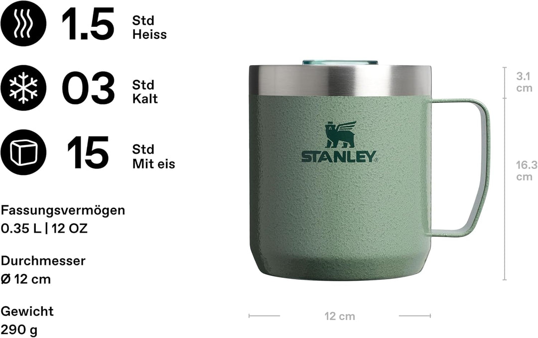 STANLEY 1913 Classic Legendary Camp Mug 0.35L - Hammertone Green | Hält 1,5 Std. heiss - 3 Std. kalt
