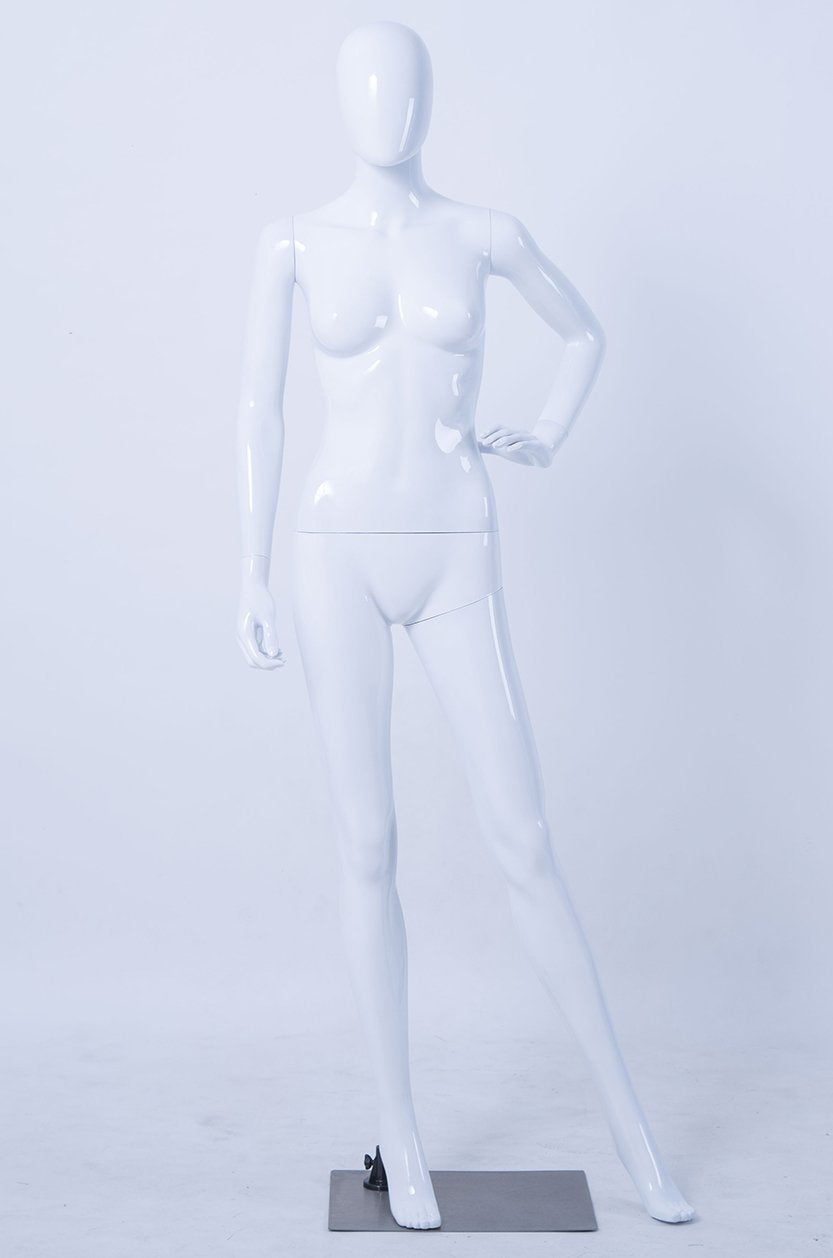 DF-6B Frau Eurotondisplay schöne abstrakte weiss Glanz lackierte Schaufensterpuppe Egghead Neu Weibl