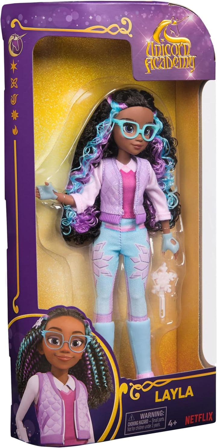 Unicorn Academy Ankleidepuppe Layla - die Originalpuppe zur beliebten Netflix-Serie, 24 cm gross und