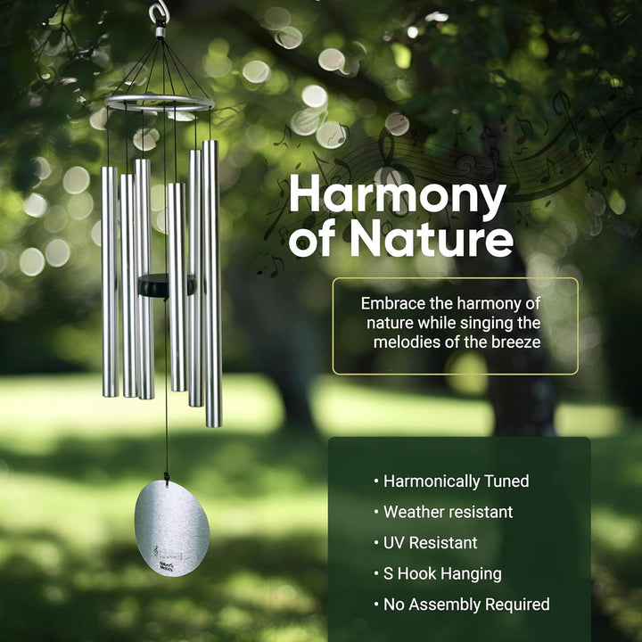 Wind chimes - Aureole Tunes 36" Silver Silber, Silber