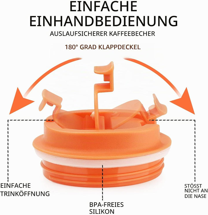 CS COSDDI Thermobecher- Isolierbecher, Edelstahl Travel Mug, 13oz/380ml Vakuum auslaufsicher Reisebe