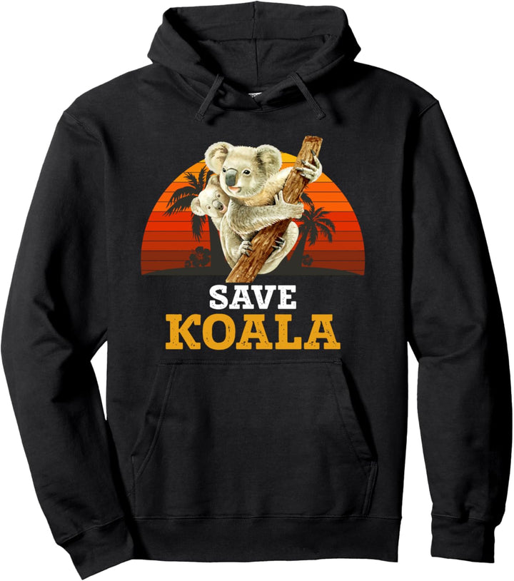 Save Koala Graphic Tees - Cute Koala Graphic Design Pullover Hoodie