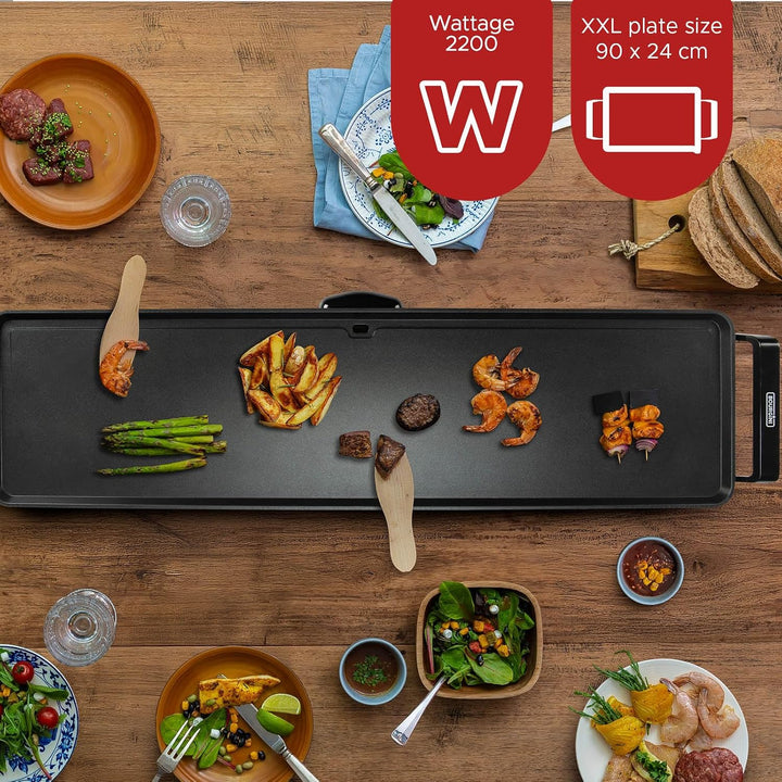Bourgini Multi Plate XXL – Backplatte – Grillgerät – 90 x 24 cm – Teppanyaki – Antihaftbeschichtung