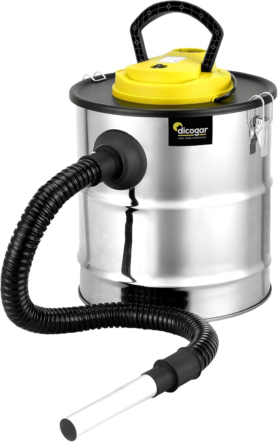Aschesauger für Kamine, Pellets und Grills - 1.200W Leistung - 20 L Fassungsvermögen - Aus Edelstahl