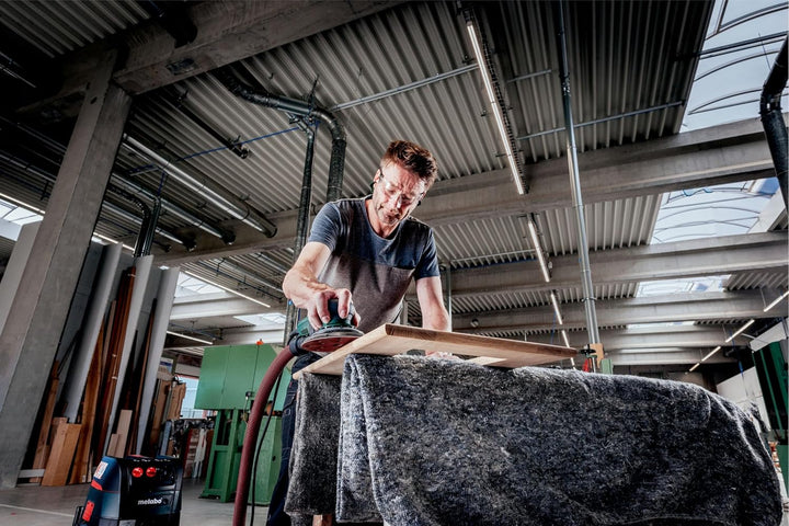 metabo Exzenterschleifer SXE 150-2.5 BL - 350 W, 150 mm Schleifteller - Leicht & flach, VTC Elektron
