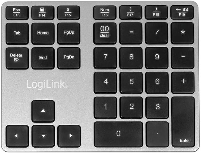 LogiLink ID0187 - BT v3.0 Nummernblock/Nummernpad/Ziffernblock mit 35 Tasten & Funktionstasten für W