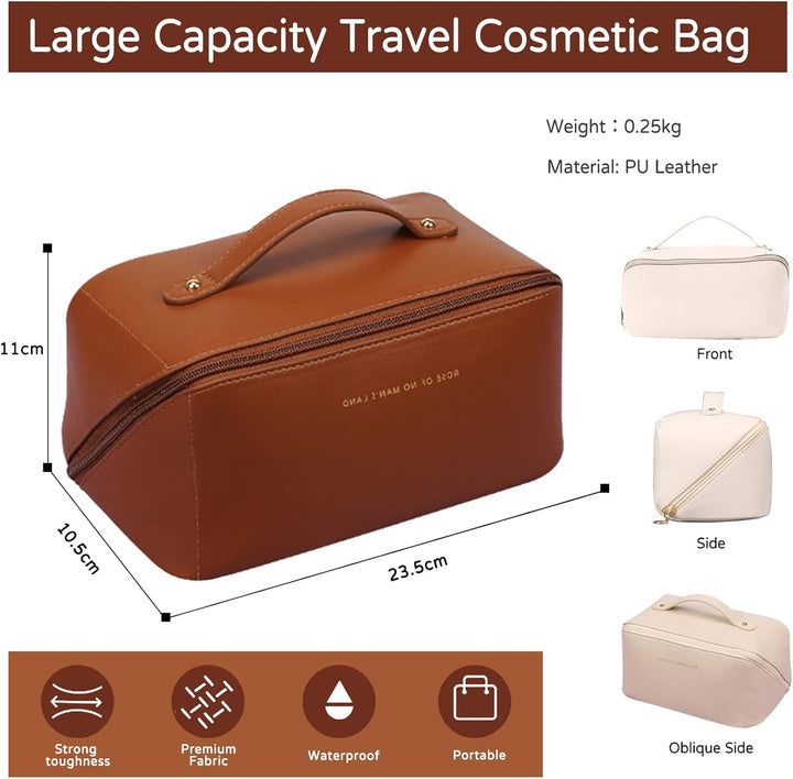 Kulturtasche für Frauen Tragbare Kosmetiktasche Wasserabweisende Kulturbeutel Reise Waschbeutel Toil