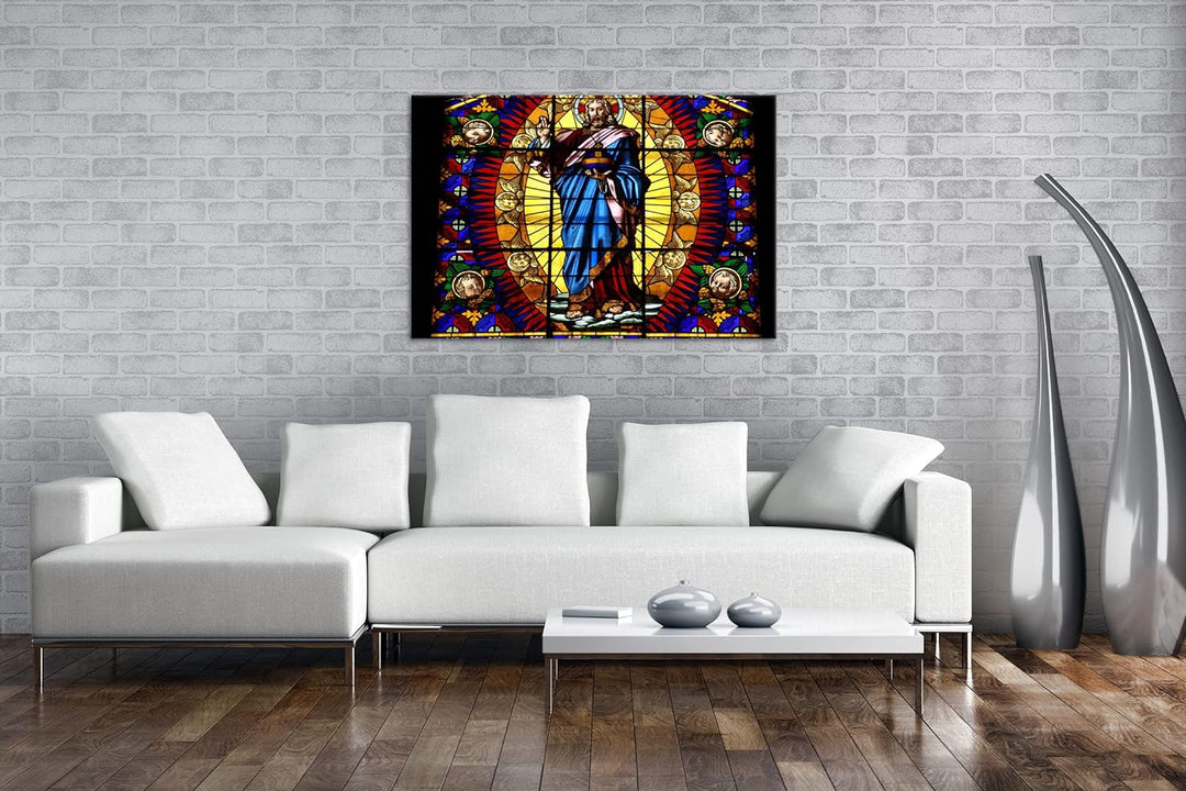 deyoli gläserner Sohn Gottes Format: 80x60 als Leinwandbild, Motiv fertig gerahmt auf Echtholzrahmen