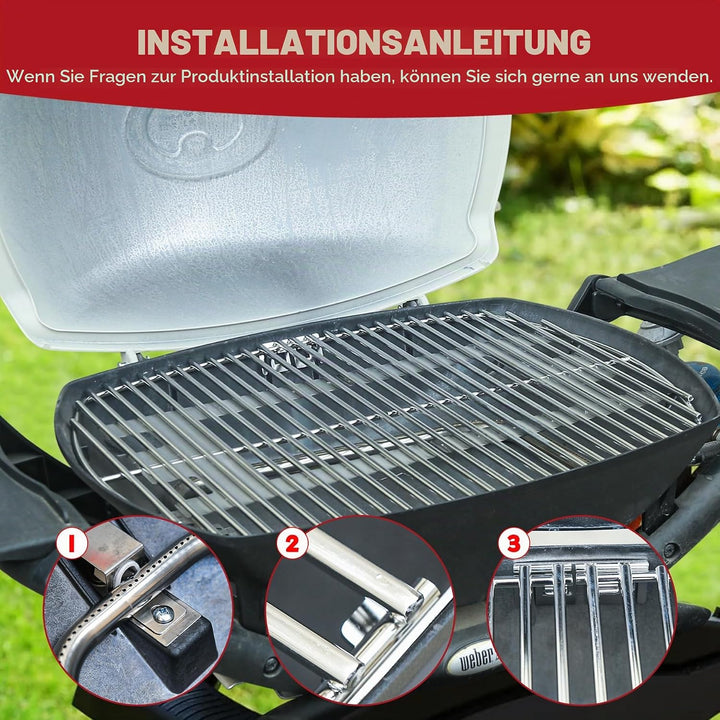 7645 Cooking Grate for Weber Q200 Q220 Q260 Q2000 Q2200 Q2400 Gas Grills, 54.6 x 38.8 cm Stainless S