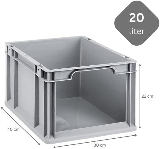 SparSet 5x Eurobox NextGen Store | HxBxT 22x30x40cm | 20 Liter | Front offen | Eurobehälter, Transpo