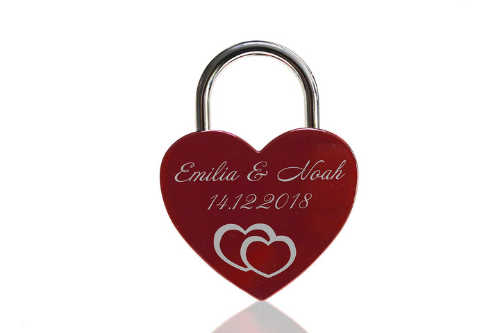 ELUNO Liebesschloss Herzschloss Schloss mit Gravur und Schlüssel I Valentinstags Geschenk für Sie Ih
