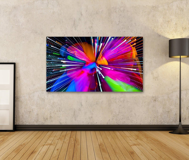 islandburner Bild Bilder auf Leinwand 2 sexy Cyber ??Glow Raver Frauen in fluoreszierender Kleidung