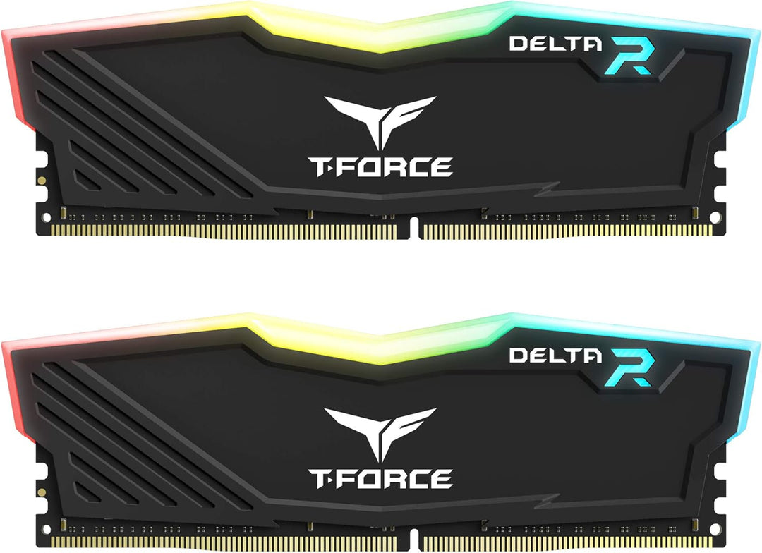 TEAMGROUP Team T-Force Delta RGB DDR4 Gaming Memory, 2 x 16 GB, 3200 MHz, 288 Pin DIMM, Black 32GB (