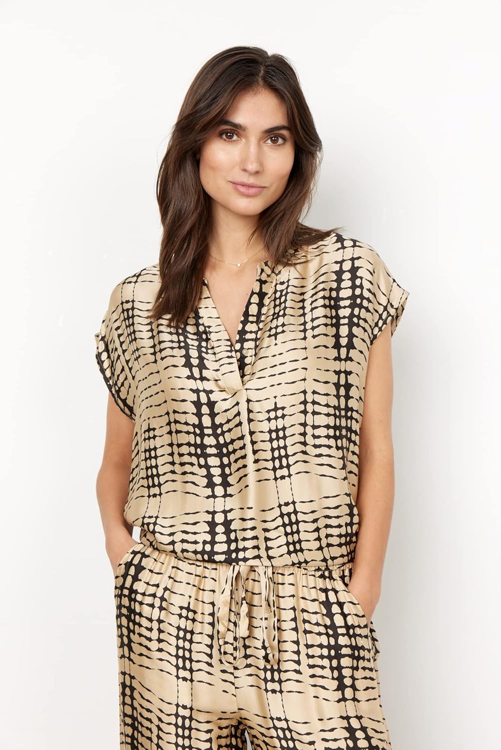 SOYACONCEPT Damen Blouse, Sand Combi