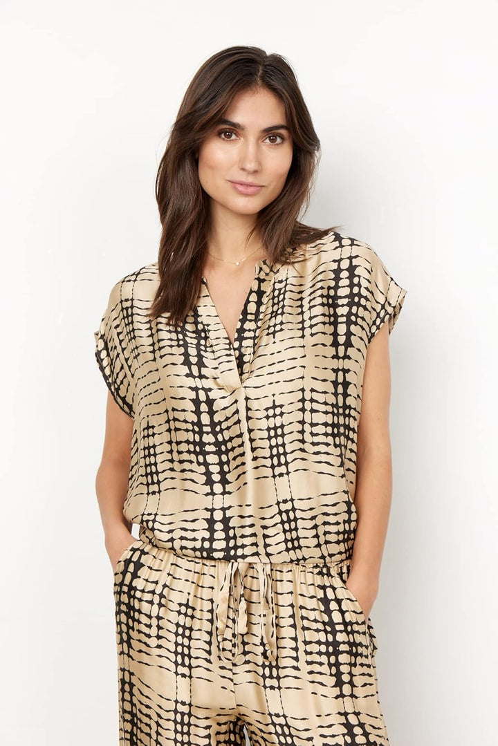 SOYACONCEPT Damen Blouse, Sand Combi