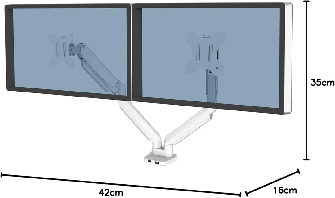 Fellowes Monitor Halterung für 2 Monitore bis je 32 Zoll (81,28 cm) - Platinum Series Monitor Arm mi