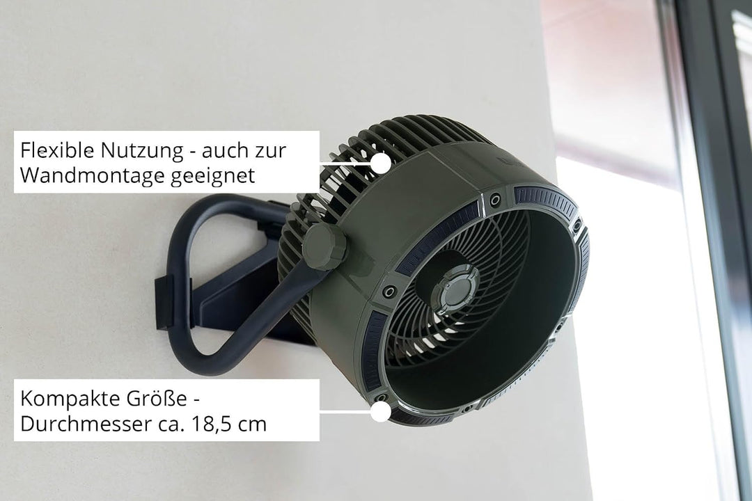 Unold Tischventilator 86656 – Akkuventilator für Outdoor & Indoor | Batteriebetrieben, flexibel eins