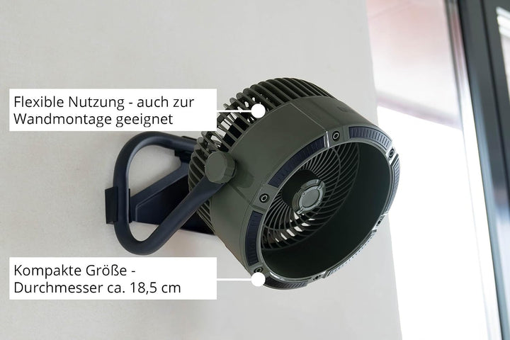 Unold Tischventilator 86656 – Akkuventilator für Outdoor & Indoor | Batteriebetrieben, flexibel eins
