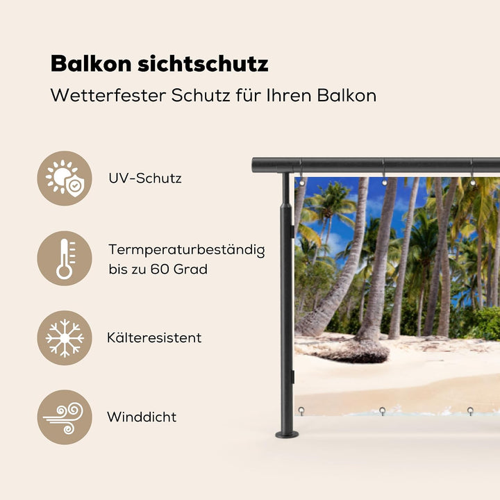 MuchoWow© Balkon Sichtschutz Einseitig Gross Terrassen Gartenzaun | 90x500 cm - Balkonfächer ohne bo