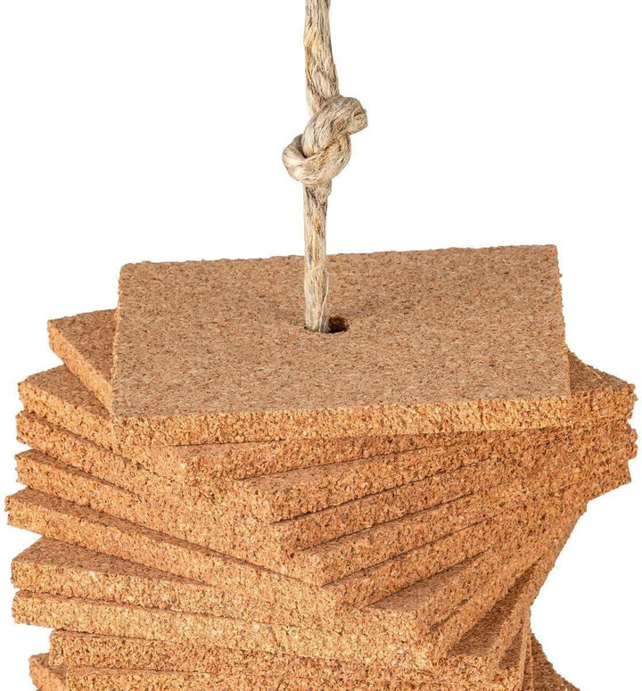Knabberkette | Kletterseil aus Kork | Schnabelpflege | Schaukel für Papageien und Wellensittiche | N