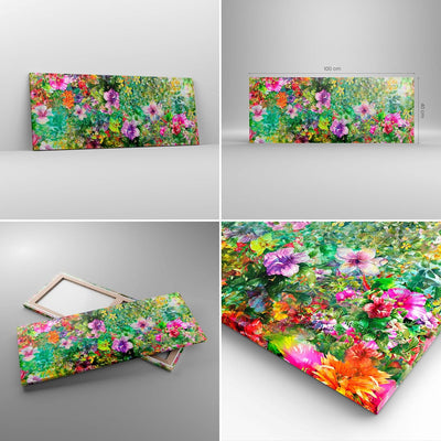 Panorama Bilder auf Leinwand 100x40cm Leinwandbild blume sommer natur Gross Wanddeko Bild Schlafzimm