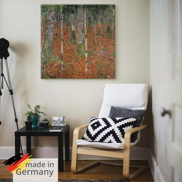 ARTland Leinwandbilder Wandbild Bild auf Leinwand 70x70 cm Wanddeko Landschaften Wald Bäume Birke Bi